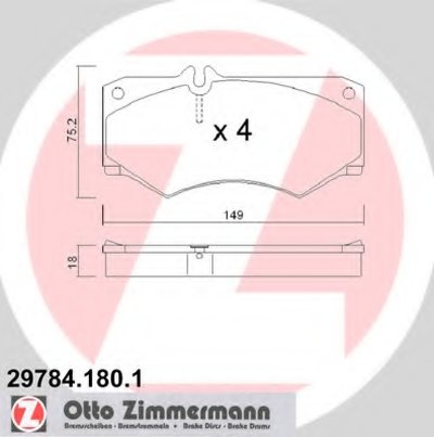 297841801 ZIMMERMANN Комплект тормозных колодок, дисковый тормоз