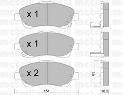 2204500 METELLI Комплект тормозных колодок, дисковый тормоз