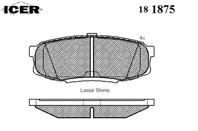 181875 ICER Комплект тормозных колодок, дисковый тормоз