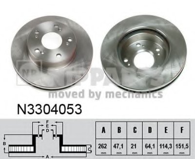 N3304053 NIPPARTS Тормозной диск