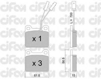 8220031 CIFAM Комплект тормозных колодок, дисковый тормоз