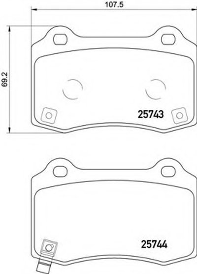 P30074 BREMBO Комплект тормозных колодок, дисковый тормоз