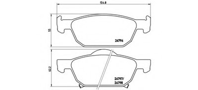 P28044 BREMBO Комплект тормозных колодок, дисковый тормоз