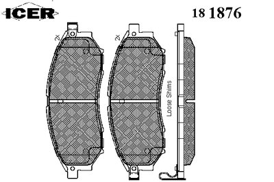 181876 ICER Комплект тормозных колодок, дисковый тормоз