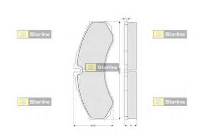BDS180 STARLINE Комплект тормозных колодок, дисковый тормоз