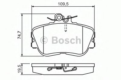 0986460977 BOSCH Комплект тормозных колодок, дисковый тормоз