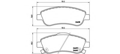 P28045 BREMBO Комплект тормозных колодок, дисковый тормоз