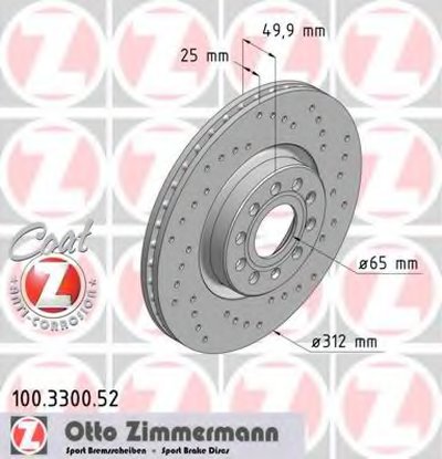 100330052 ZIMMERMANN Тормозной диск