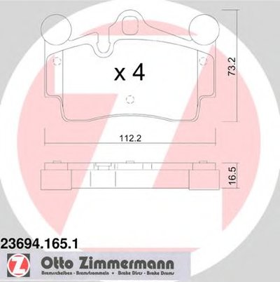 236941651 ZIMMERMANN Комплект тормозных колодок, дисковый тормоз