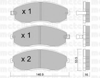 2202970 METELLI Комплект тормозных колодок, дисковый тормоз