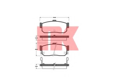 222237 NK Комплект тормозных колодок, дисковый тормоз