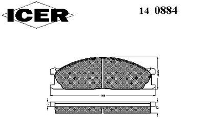 140884 ICER Комплект тормозных колодок, дисковый тормоз