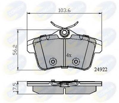 CBP02045 COMLINE Комплект тормозных колодок, дисковый тормоз