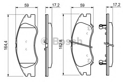 0986494146 BOSCH Комплект тормозных колодок, дисковый тормоз