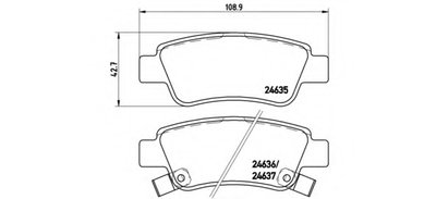 P28046 BREMBO Комплект тормозных колодок, дисковый тормоз