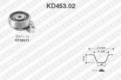 KD45302 SNR Комплект ремня ГРМ