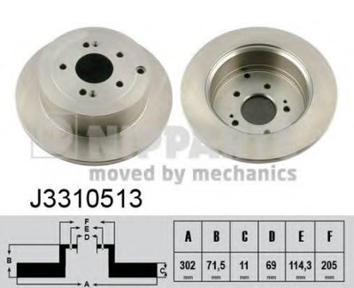 J3310513 NIPPARTS Тормозной диск