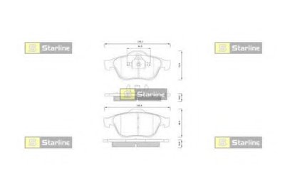 BDS825P STARLINE Комплект тормозных колодок, дисковый тормоз