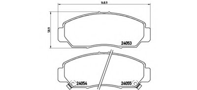 P28047 BREMBO Комплект тормозных колодок, дисковый тормоз