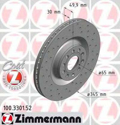 100330152 ZIMMERMANN Тормозной диск