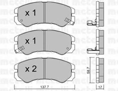 2203570 METELLI Комплект тормозных колодок, дисковый тормоз