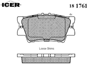 181761 ICER Комплект тормозных колодок, дисковый тормоз