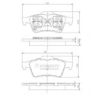 J3611045 NIPPARTS Комплект тормозных колодок, дисковый тормоз