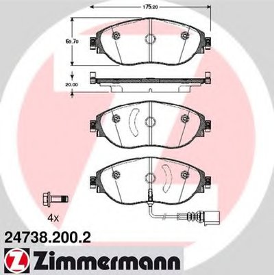 247382002 ZIMMERMANN Комплект тормозных колодок, дисковый тормоз