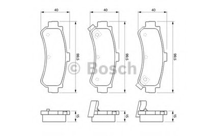 0986424734 BOSCH Комплект тормозных колодок, дисковый тормоз