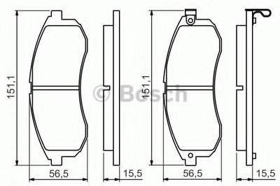 0986494362 BOSCH Комплект тормозных колодок, дисковый тормоз