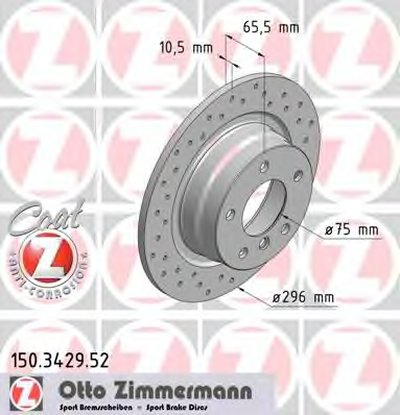 150342952 ZIMMERMANN Тормозной диск