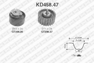 KD45847 SNR Комплект ремня ГРМ