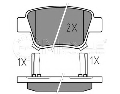 0252362016W MEYLE Комплект тормозных колодок, дисковый тормоз