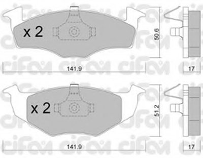 8222060 CIFAM Комплект тормозных колодок, дисковый тормоз