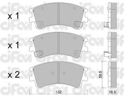 8224760 CIFAM Комплект тормозных колодок, дисковый тормоз