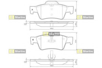 BDS827P STARLINE Комплект тормозных колодок, дисковый тормоз