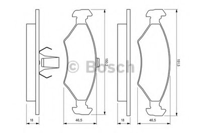 0986424462 BOSCH Комплект тормозных колодок, дисковый тормоз