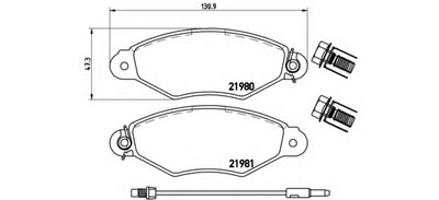 P56038 BREMBO Комплект тормозных колодок, дисковый тормоз