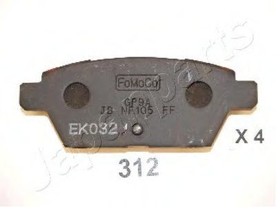 PP312AF JAPANPARTS Комплект тормозных колодок, дисковый тормоз