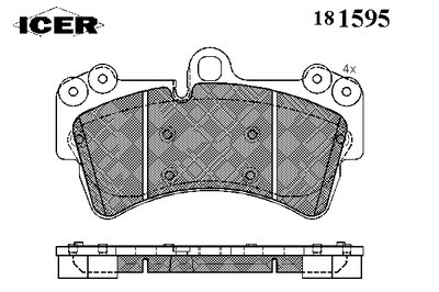 181595 ICER Комплект тормозных колодок, дисковый тормоз