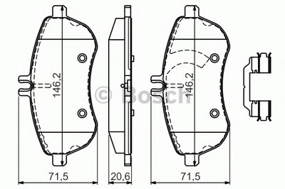 0986494593 BOSCH Комплект тормозных колодок, дисковый тормоз