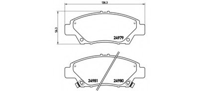 P28050 BREMBO Комплект тормозных колодок, дисковый тормоз