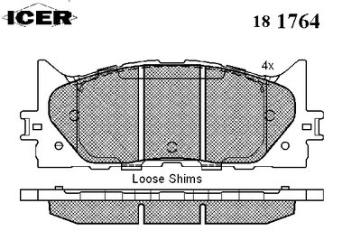 181764 ICER Комплект тормозных колодок, дисковый тормоз