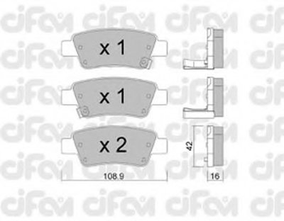 8227900 CIFAM Комплект тормозных колодок, дисковый тормоз