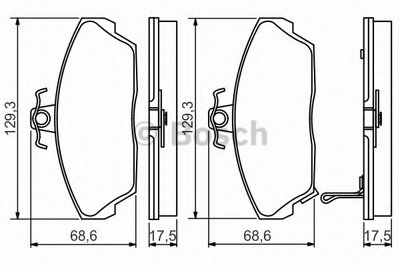 0986495233 BOSCH Комплект тормозных колодок, дисковый тормоз