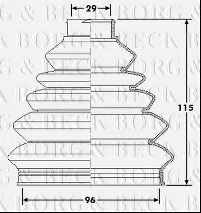 BCB6180 BORG & BECK Пыльник, приводной вал