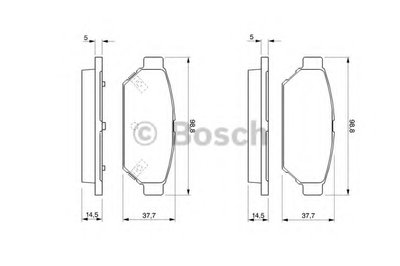 0986424464 BOSCH Комплект тормозных колодок, дисковый тормоз