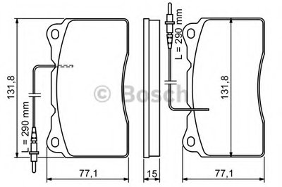 0986424738 BOSCH Комплект тормозных колодок, дисковый тормоз