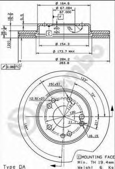 09486934 BREMBO Тормозной диск