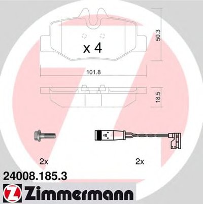 240081853 ZIMMERMANN Комплект тормозных колодок, дисковый тормоз